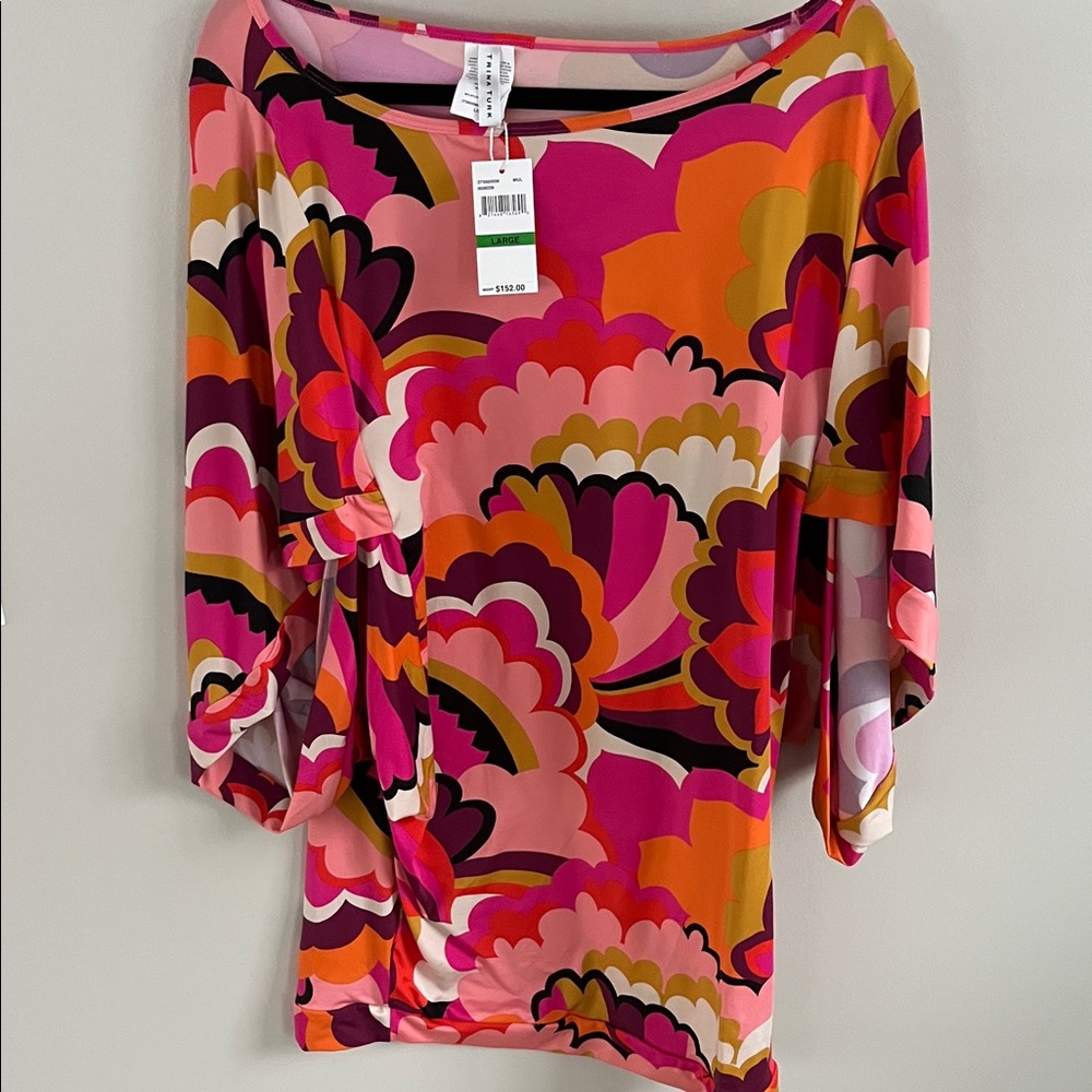 Trina turk fan Faire Tunic Swim Cover up. Size L